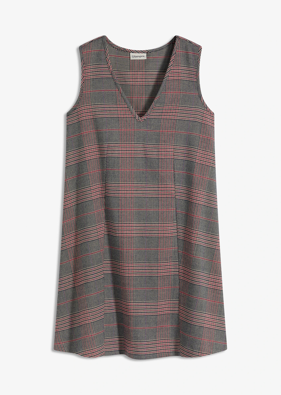 Μίνι φόρεμα-Καφέ/Μπεζ καρό-bonprix