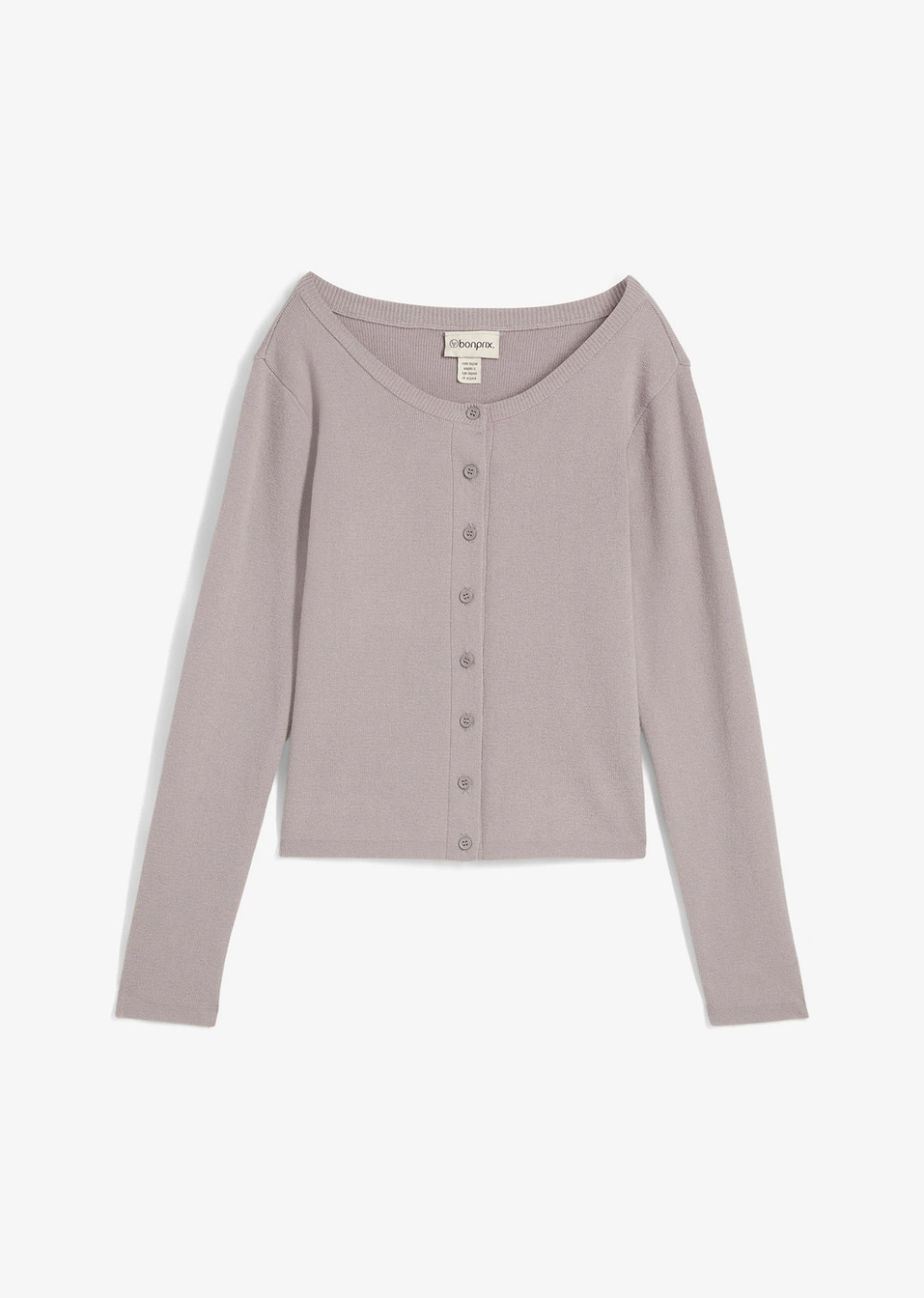 Къса жилетка с фина плетка-Светло сиво-bonprix