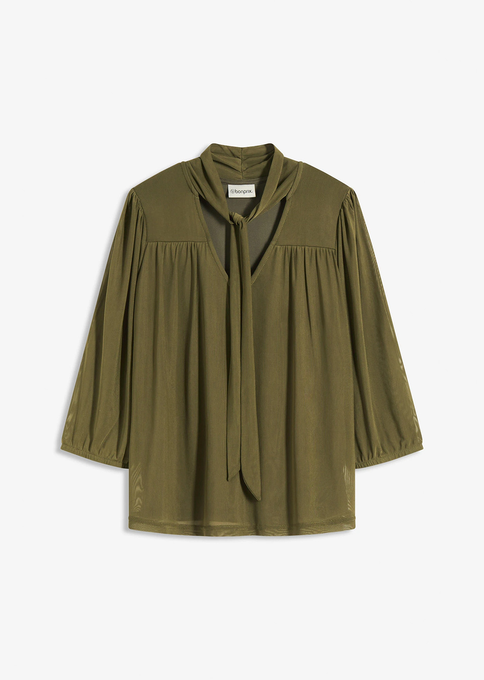 Μπλούζα από mesh-Πράσινο λαδί σκούρο-bonprix