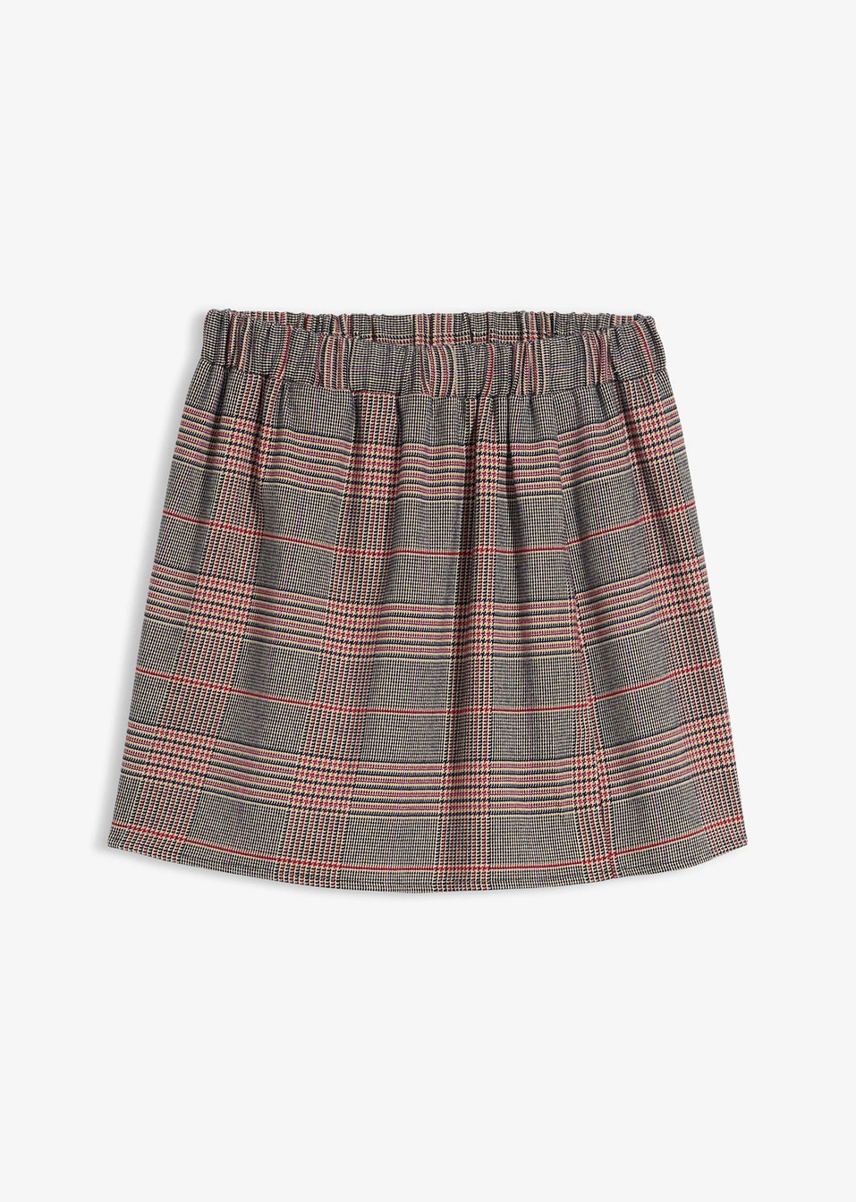 Пола с ластик на талията-Зелено-бежово/Тъмно кафяво каре-bonprix