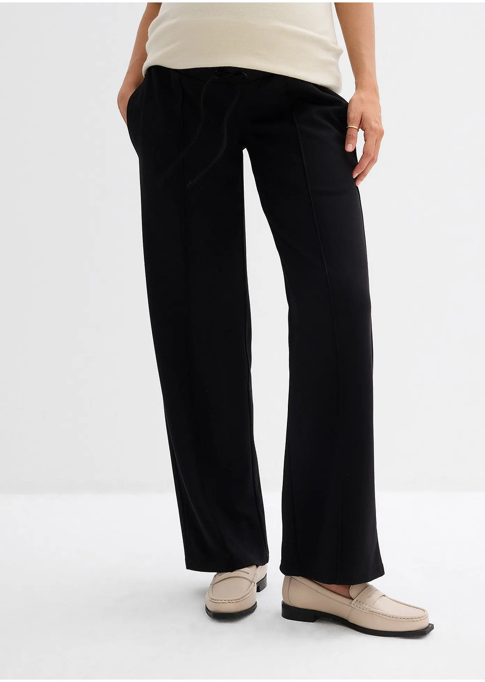 Παντελόνι εγκυμοσύνης από punto di Roma με φαρδιά μπατζάκια σε ίσια γραμμή-bonprix