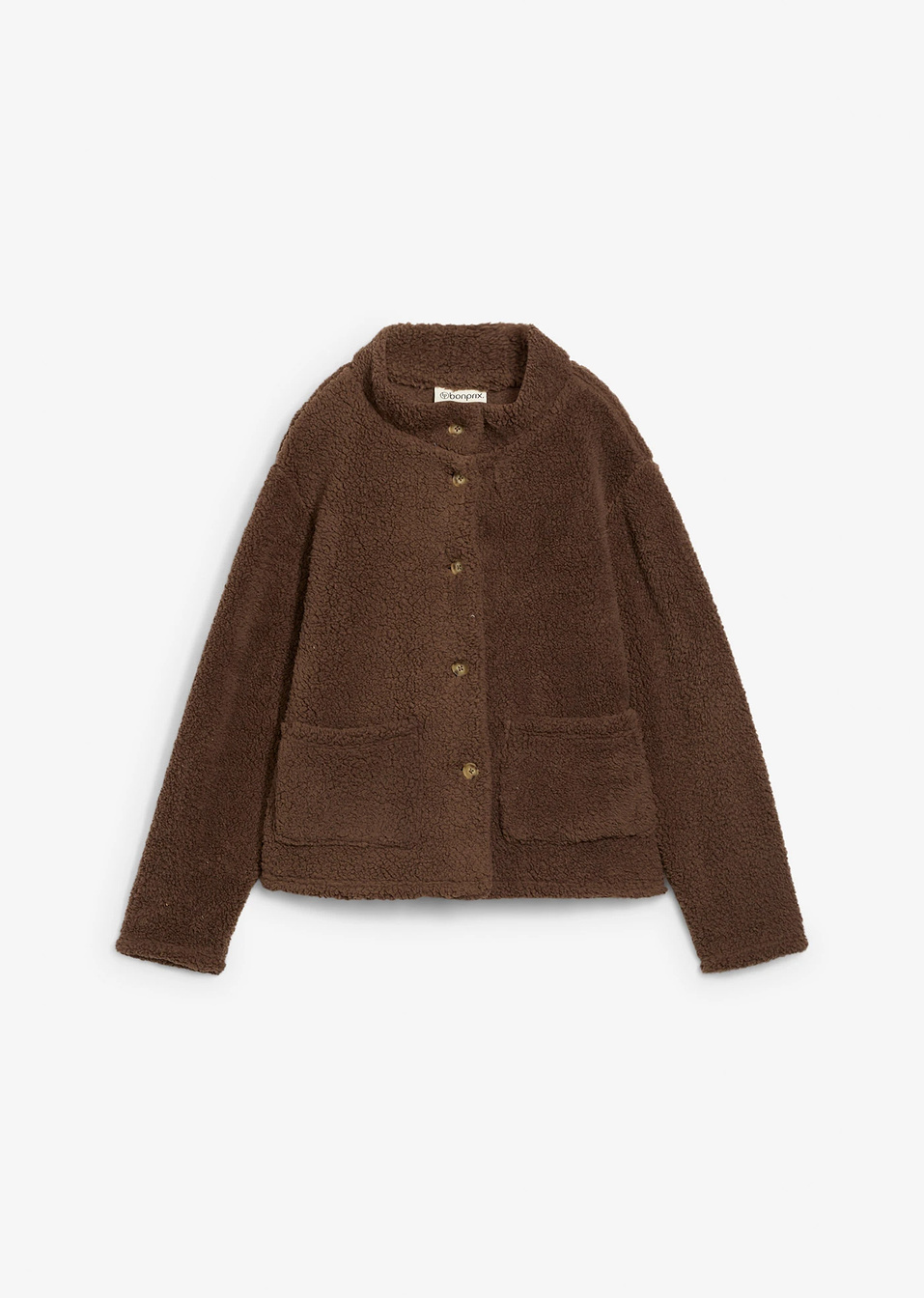 Τζάκετ από φλις teddy-Καφέ του πηλού-bonprix