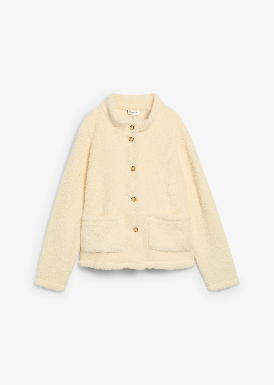 Τζάκετ από φλις teddy-Μπεζ-bonprix