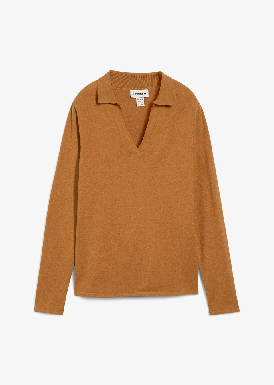 Πόλο από λεπτή βισκόζη-Καφέ σκούρο-bonprix