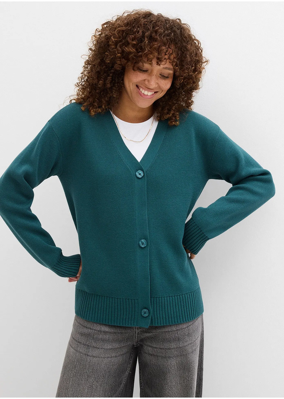 Ζακέτα από λεπτό νήμα ριμπ Milano-bonprix