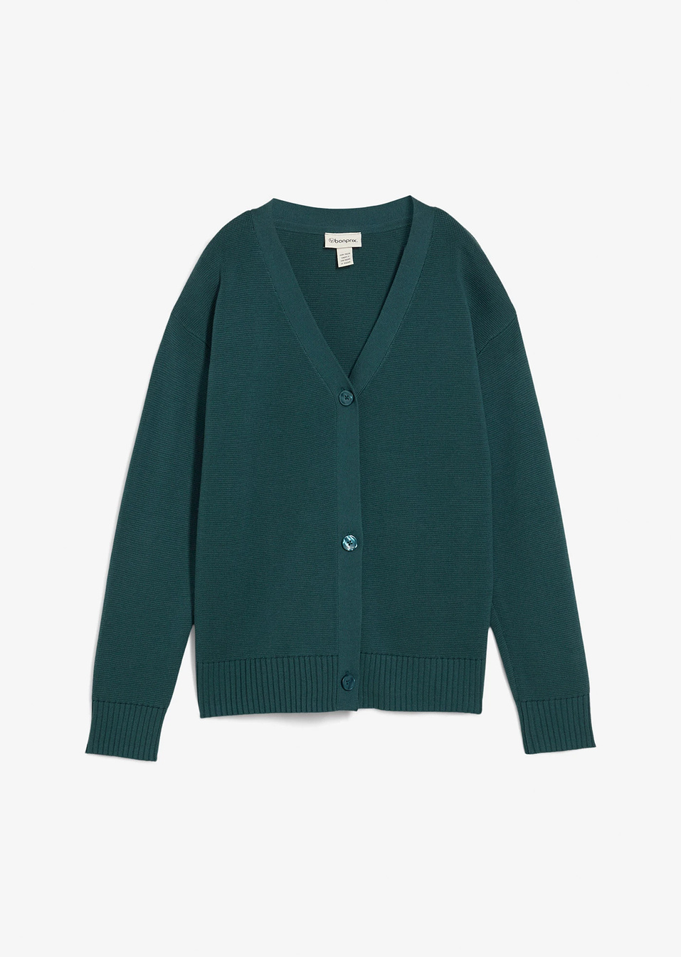 Ζακέτα από λεπτό νήμα ριμπ Milano-Πράσινο του πιπεριού-bonprix