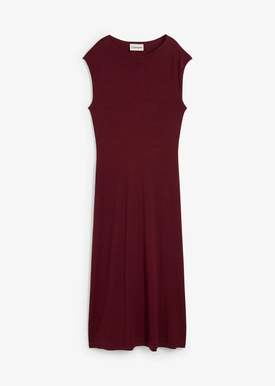 Πλεκτό φόρεμα από λεπτό νήμα από σύμμεικτη βισκόζη-Κόκκινο σκούρο-bonprix