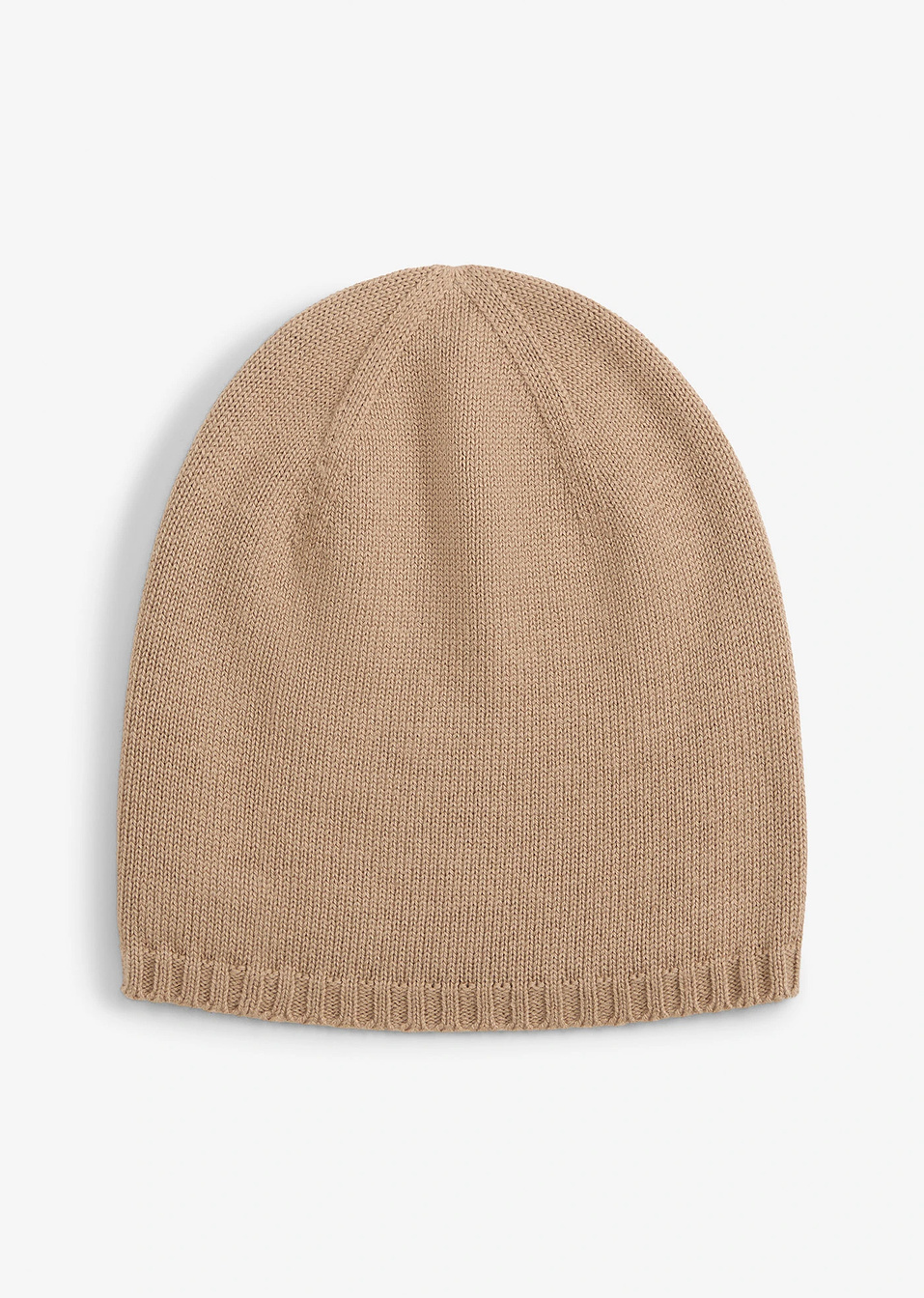 Beanie από λεπτό νήμα με μαλλί μερινό-Μπεζ χακί-bonprix
