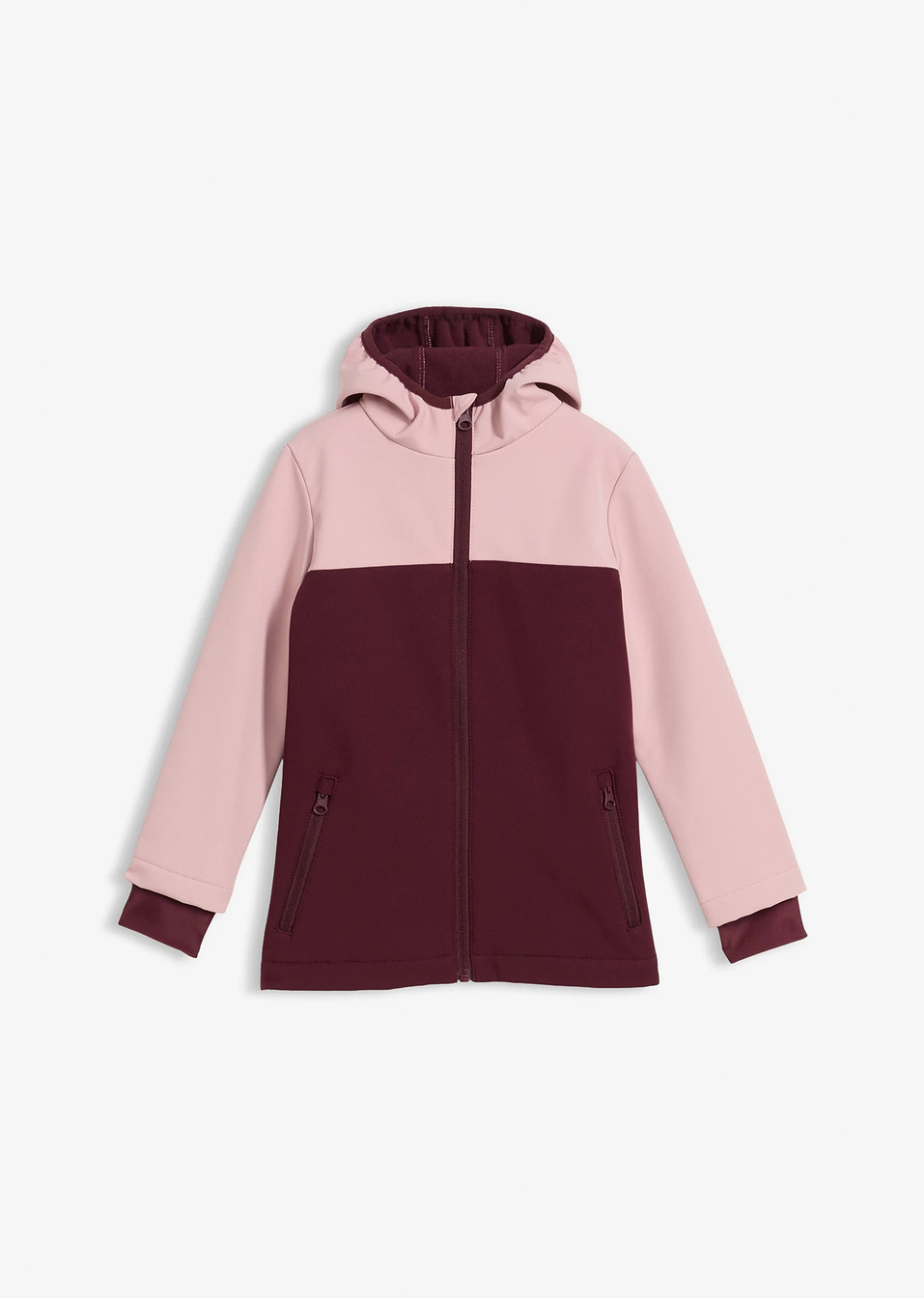 Ισοθερμικό αδιάβροχο softshell-Ροζ φιμέ/Μπορντό-bonprix