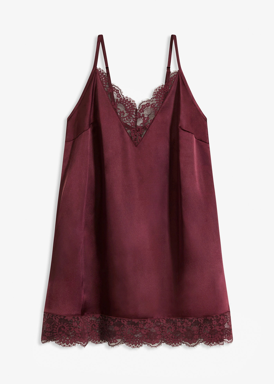 Сатенен комбинезон с лъскав ефект-Бордо-bonprix