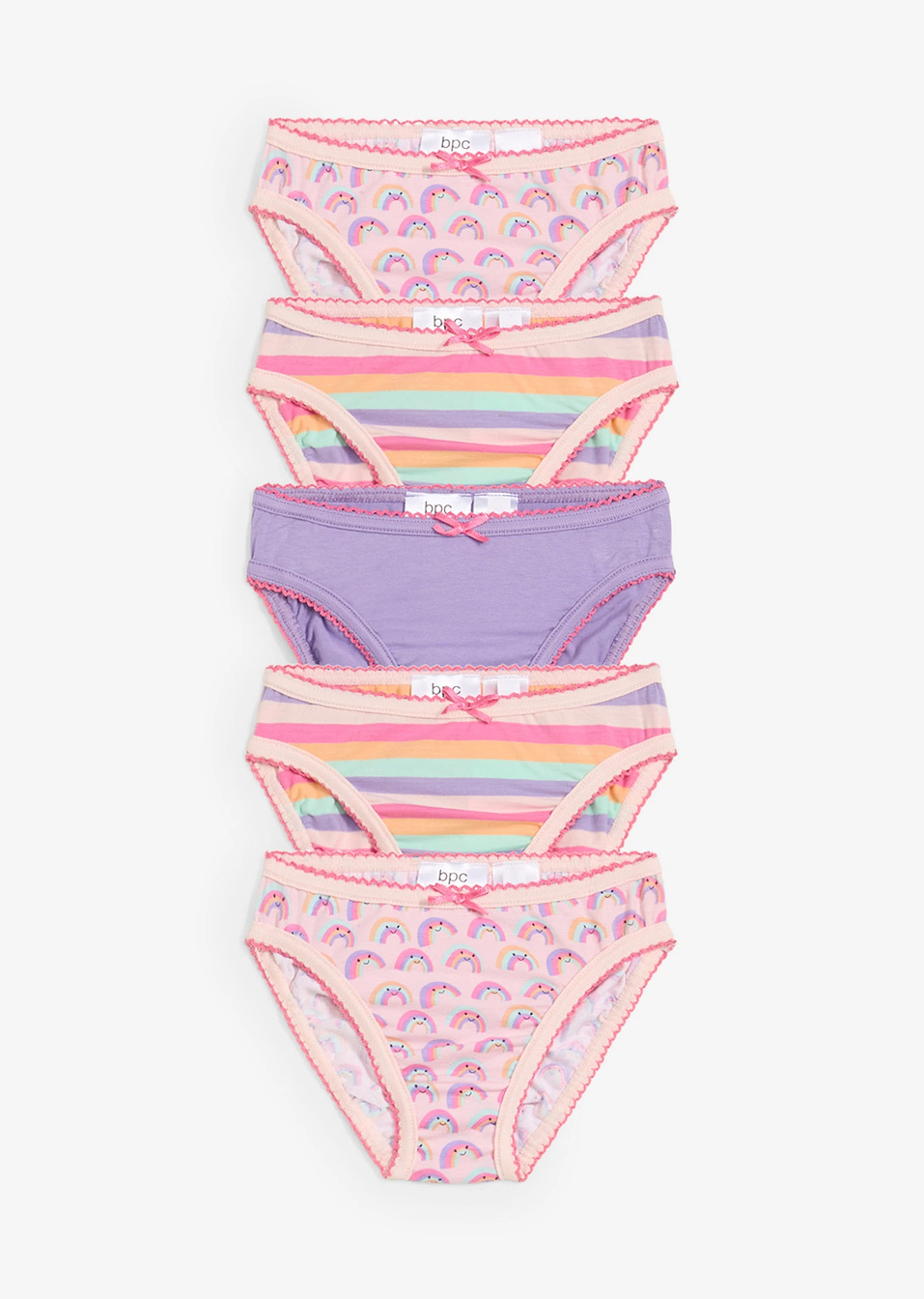 Σλιπ με μαλακό βαμβάκι (συσκευασία των 5)-Πολύχρωμο ριγέ-bonprix