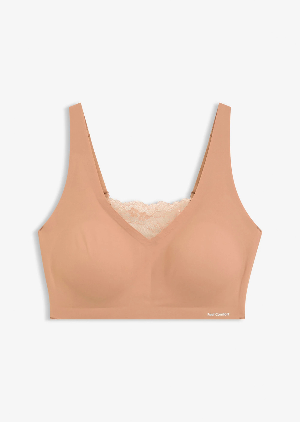 Bralette laser cut με ενίσχυση Feel Comfort-Καφέ μους-bonprix