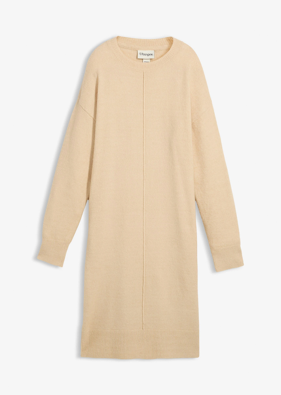Πλεκτό φόρεμα-Μπεζ του χαλικιού μελανζέ-bonprix