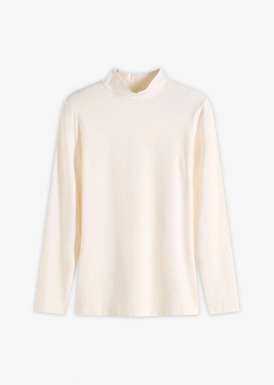 Μακρυμάνικη εφαρμοστή μπλούζα-Λευκό περλέ-bonprix