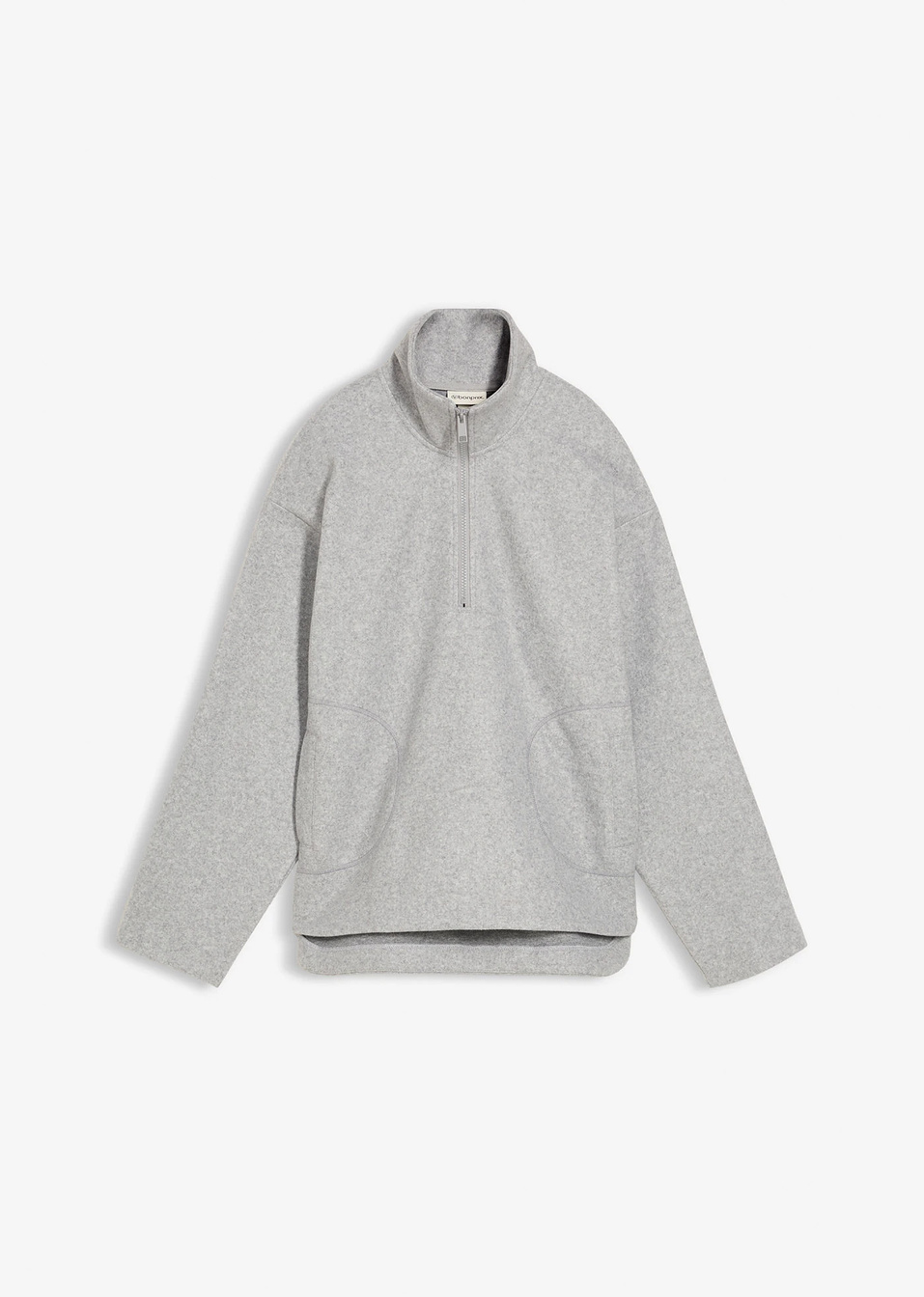 Φλις oversized από απομίμηση μαλλιού-Γκρι σταχτί μελανζέ-bonprix