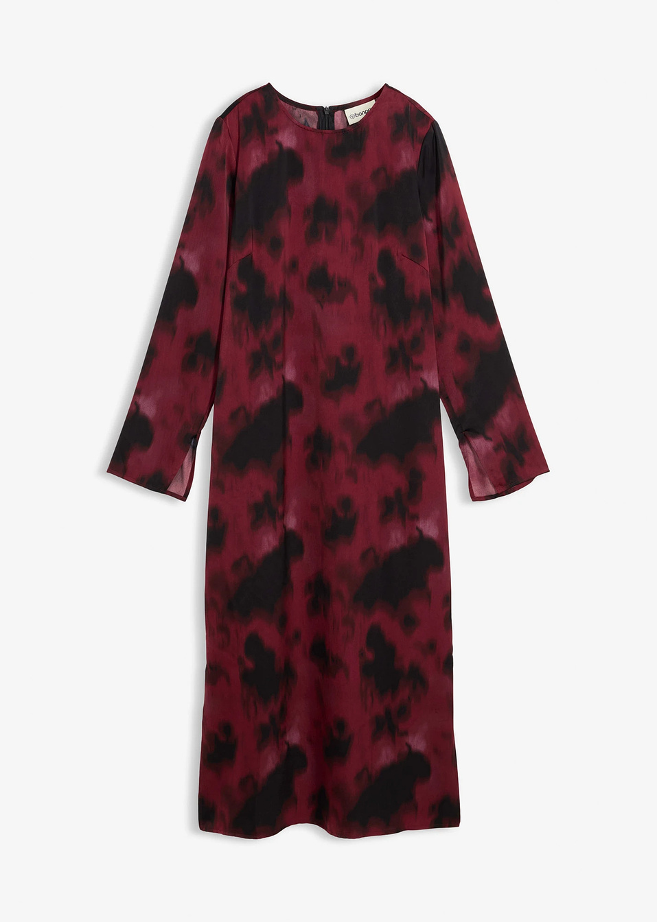 Σατέν φόρεμα midi-Κόκκινο σκούρο-bonprix