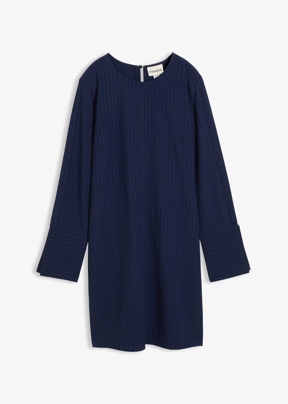 Μίνι φόρεμα από ανάγλυφο ύφασμα-Μπλε σκούρο-bonprix