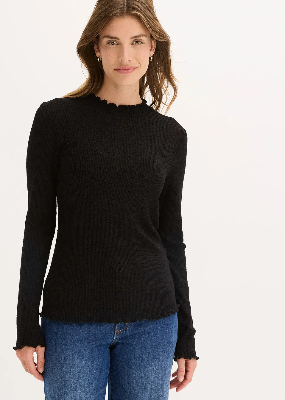 Μπλούζα ριμπ από σύμμεικτη βισκόζη-bonprix