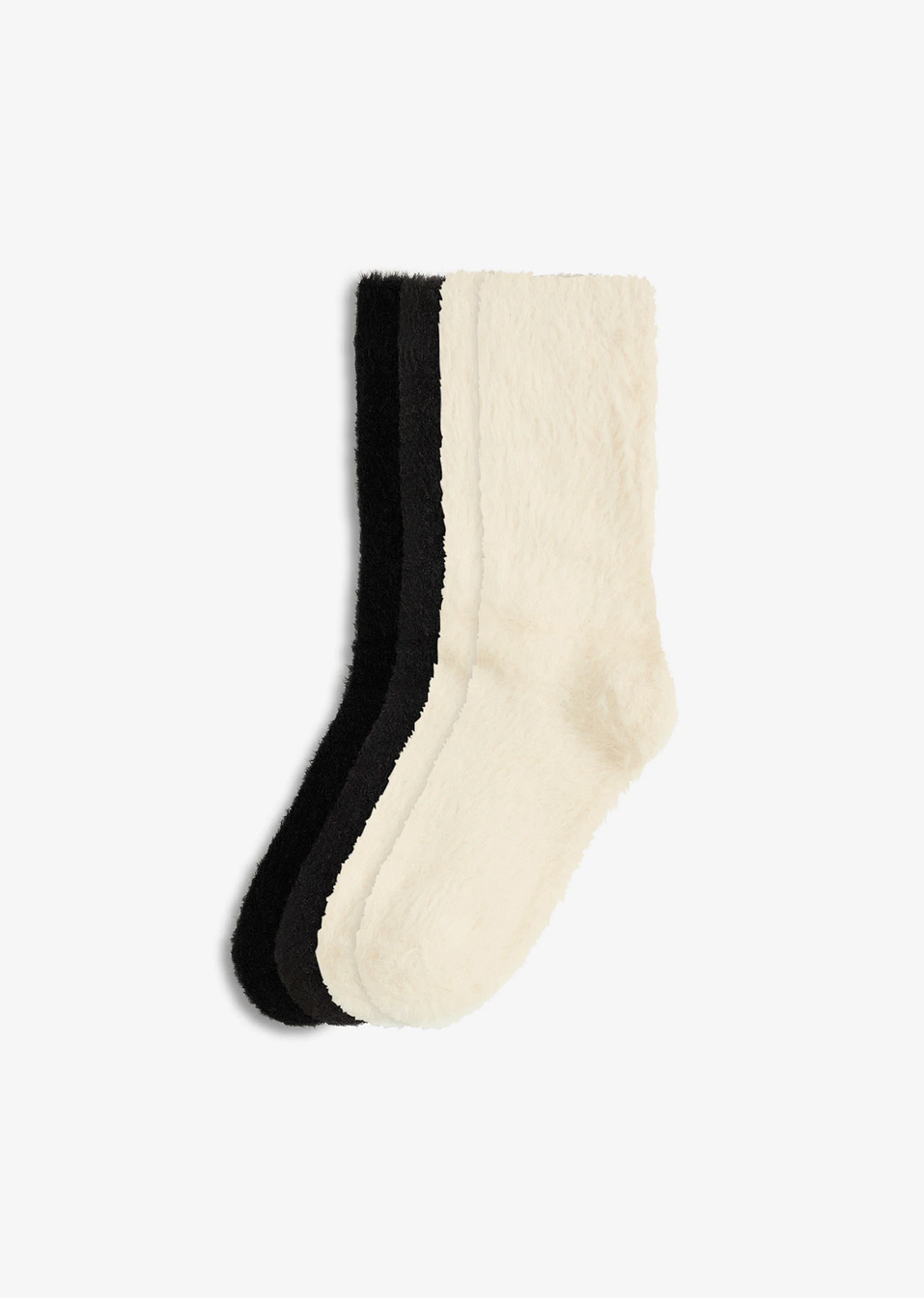 Μαλακές κάλτσες (συσκευασία 4 ζευγαριών)-Μαύρο/Λευκό περλέ-bonprix