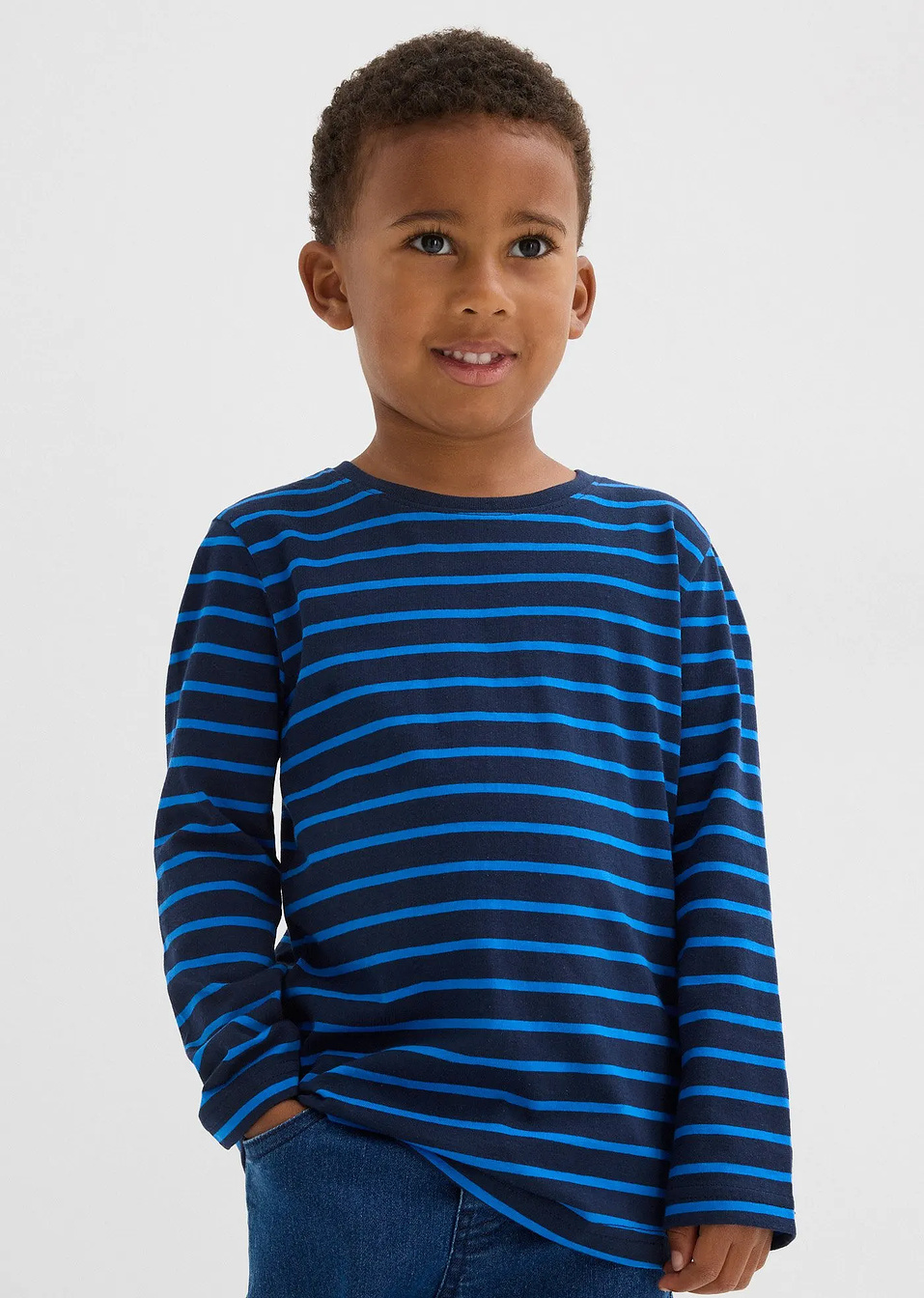 Μακρυμάνικη μπλούζα με βιολογικό βαμβάκι (συσκευασία των 3)-bonprix