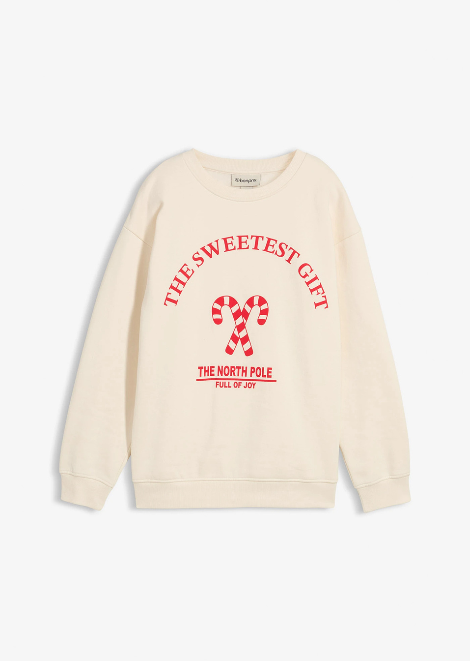 Суитчър за бременни и кърмещи майки от мек био памук-Бежово/Лава червено-bonprix