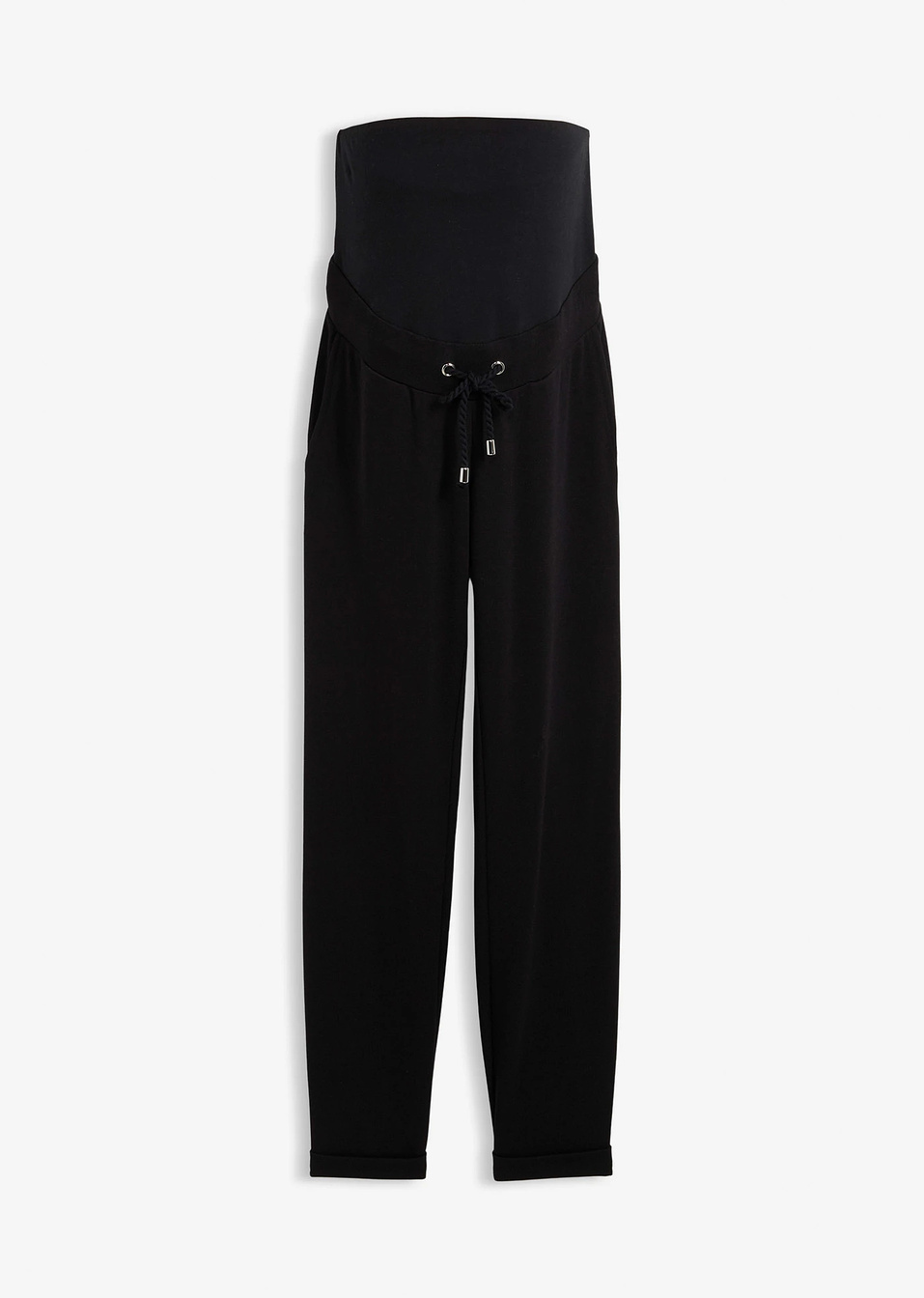 Панталон за бременни punto di Roma с ластик на талията-Черно-bonprix