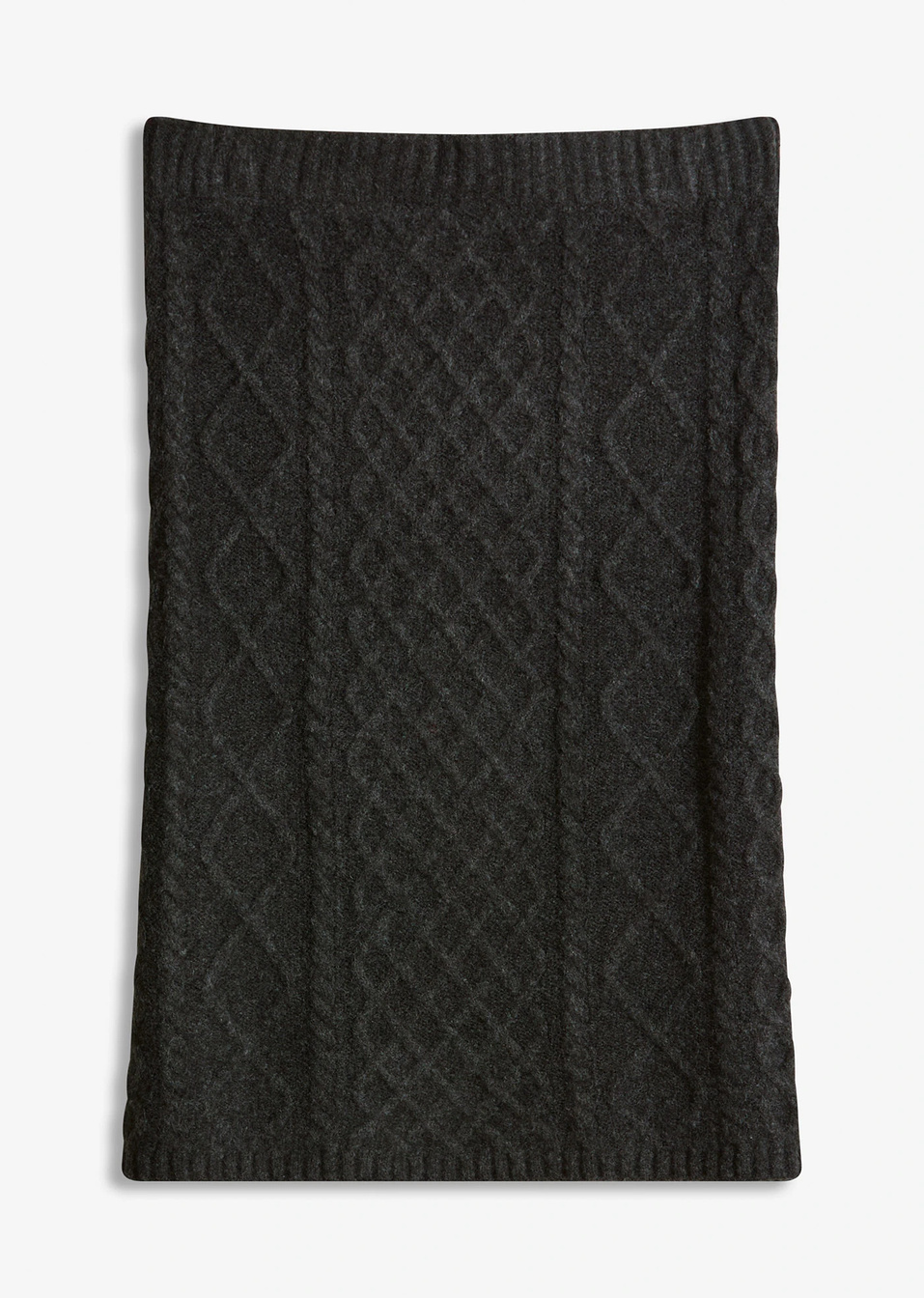 Πλεκτή φούστα-Ανθρακί μελανζέ-bonprix