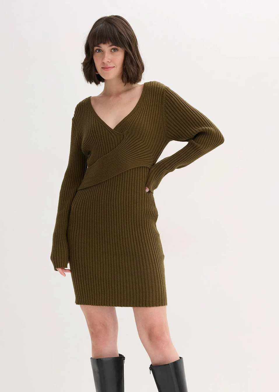 Πλεκτό φόρεμα από σύμμεικτη βισκόζη-bonprix