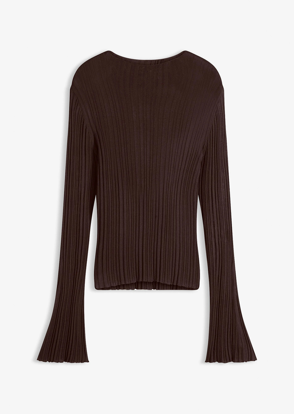 Ημιδιαφανής μπλούζα-Καφέ σκούρο-bonprix