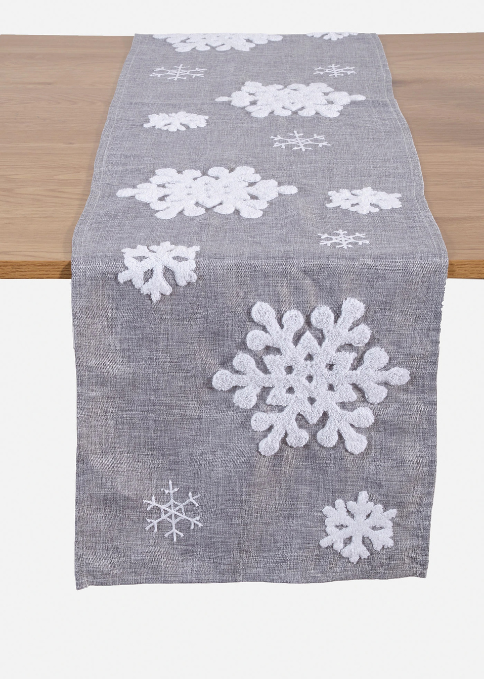 Тишлайфер с меки снежинки-Светло сиво/Бяло-bonprix