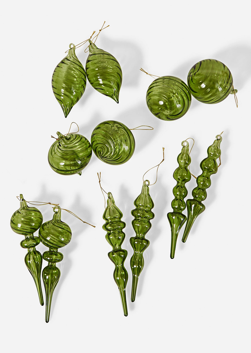 Играчки за елха (комплект от 12 части)-Зелено-bonprix