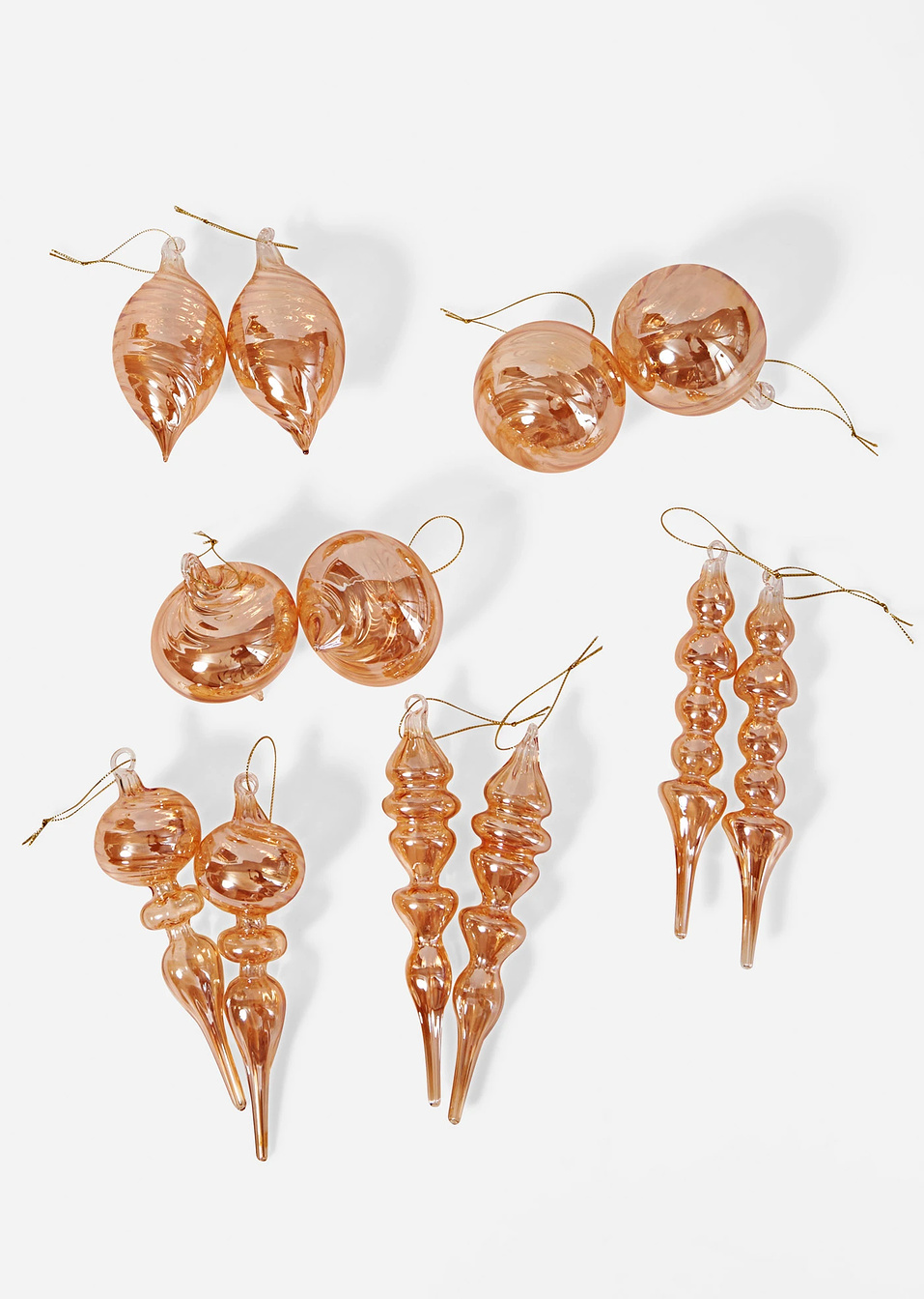 Играчки за елха (комплект от 12 части)-Оранжево-bonprix