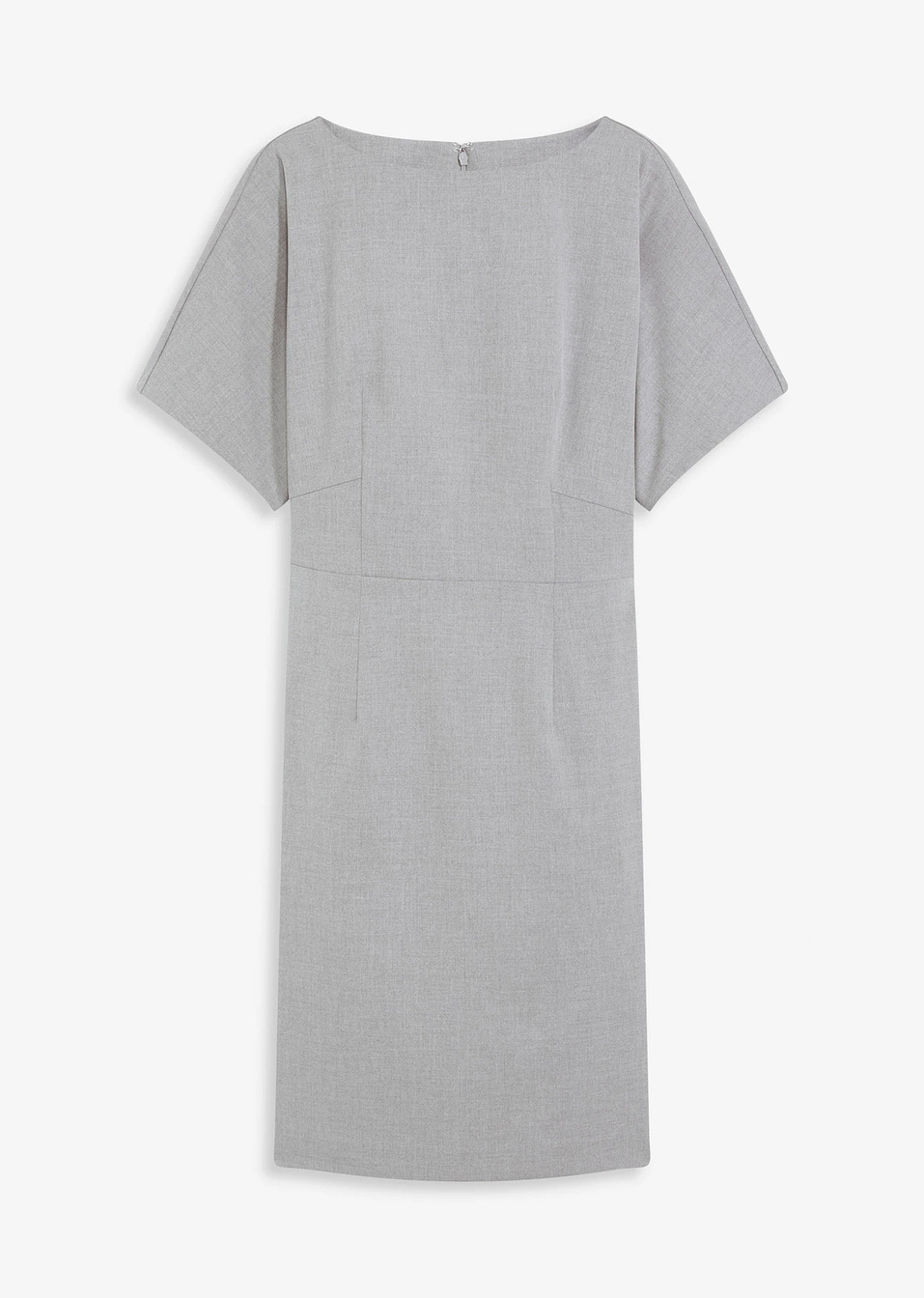 Φόρεμα pencil με κοντά μανίκια ζαπονέ-Γκρι μελανζέ-bonprix