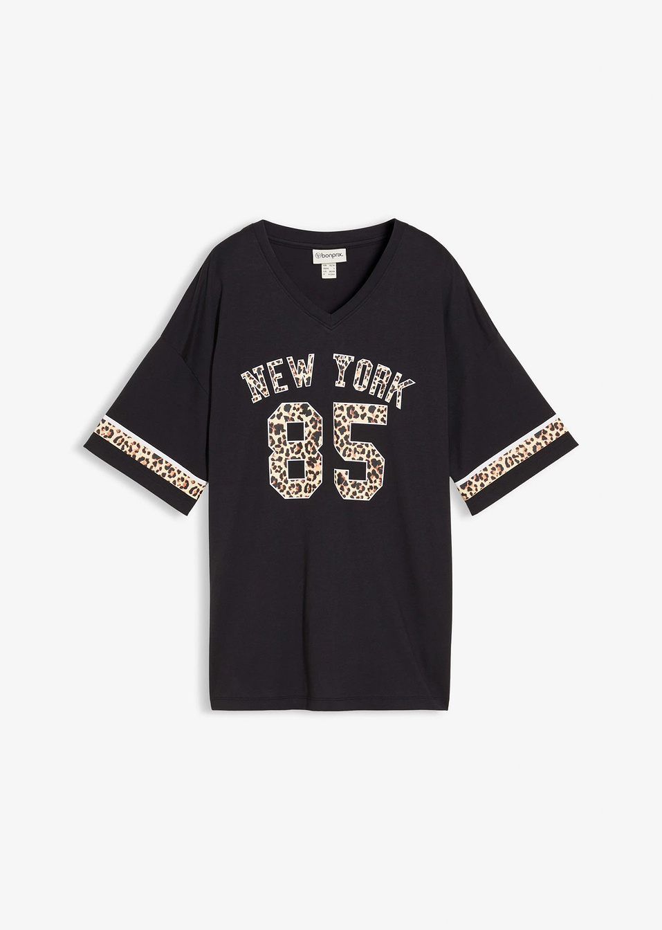 Μακριά μπλούζα από καθαρό βιολογικό βαμβάκι-Μαύρο-bonprix