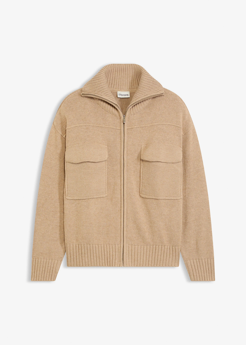 Ζακέτα oversized-Χακί ανοιχτό μελανζέ-bonprix