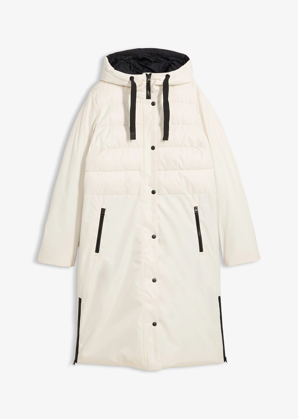 Μακρύ καπιτονέ μπουφάν-Μπεζ-bonprix