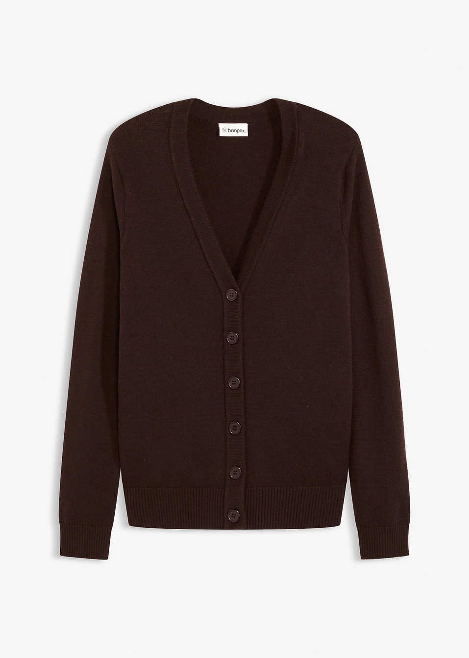 Μακριά ζακέτα από μαλακή σύμμεικτη βισκόζη-Καφέ σκούρο-bonprix