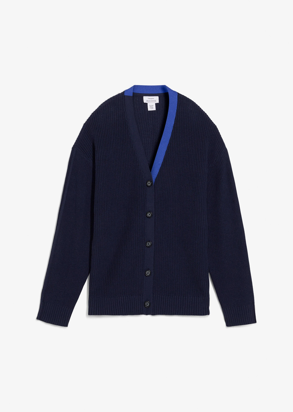 Ζακέτα από καθαρό βαμβάκι-Μπλε σκούρο/Μπλε οινοπνευματί-bonprix