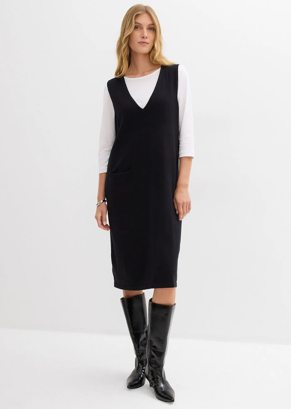 Πλεκτό φόρεμα από καθαρό βαμβάκι-bonprix