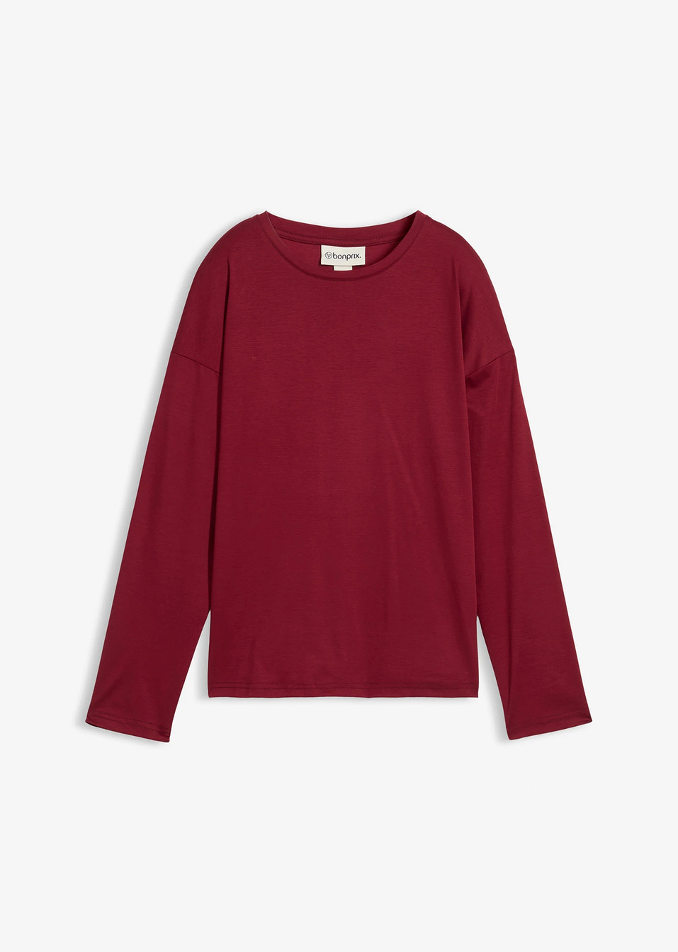 Μακρυμάνικη μπλούζα από σύμμεικτο μετάξι-Κόκκινο-bonprix
