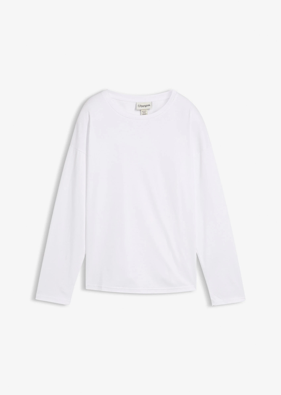 Μακρυμάνικη μπλούζα από σύμμεικτο μετάξι-Λευκό-bonprix