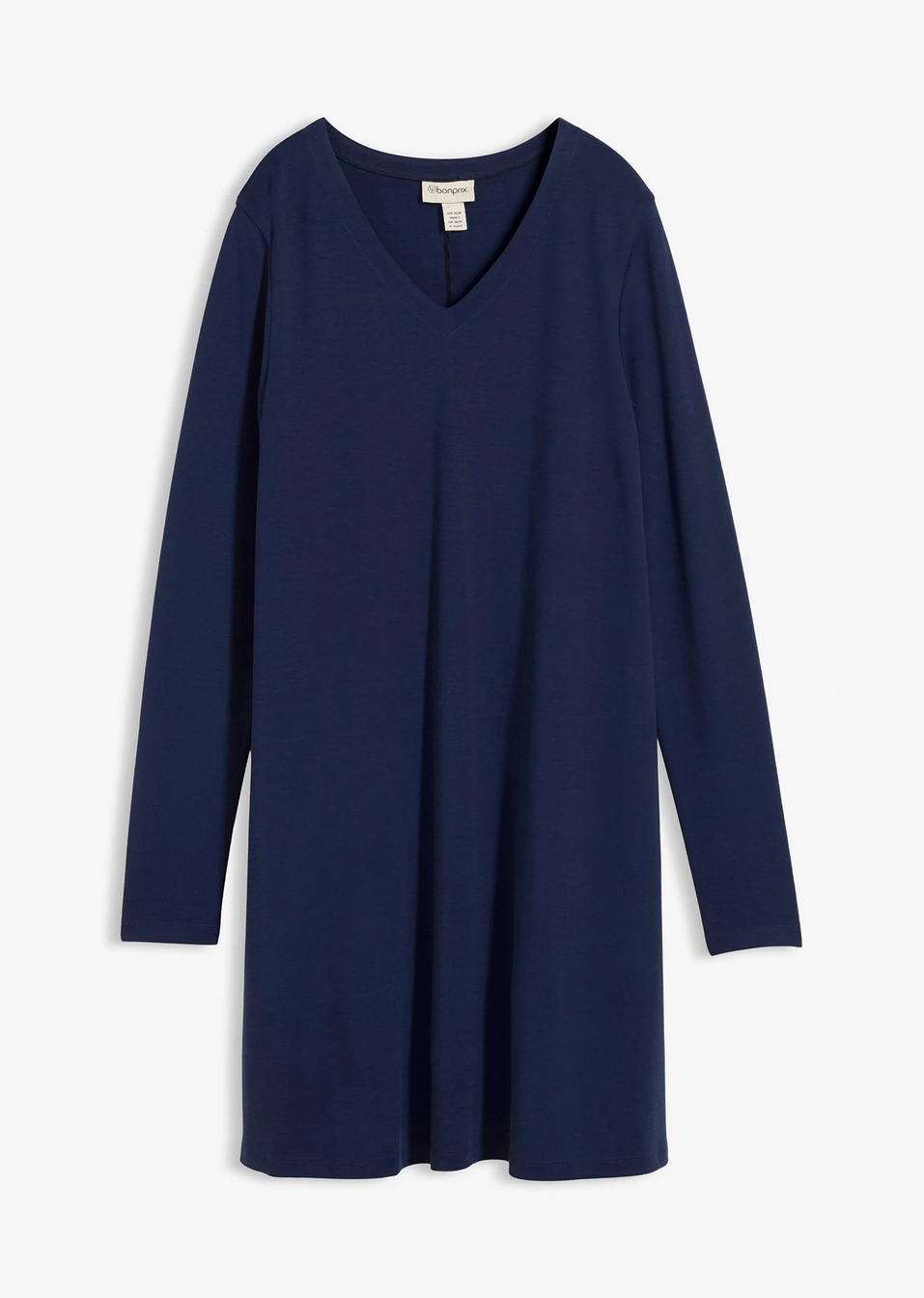 Φόρεμα από χυτή σύμμεικτη βισκόζη-Μπλε σκούρο-bonprix
