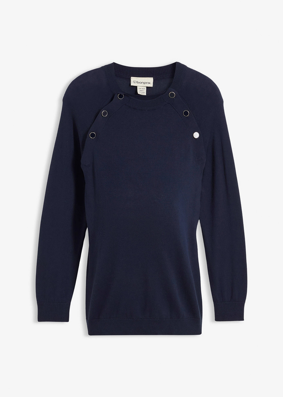 Πουλόβερ εγκυμοσύνης και θηλασμού 2-σε-1 από καθαρό βιολογικό βαμβάκι-Μπλε σκούρο-bonprix