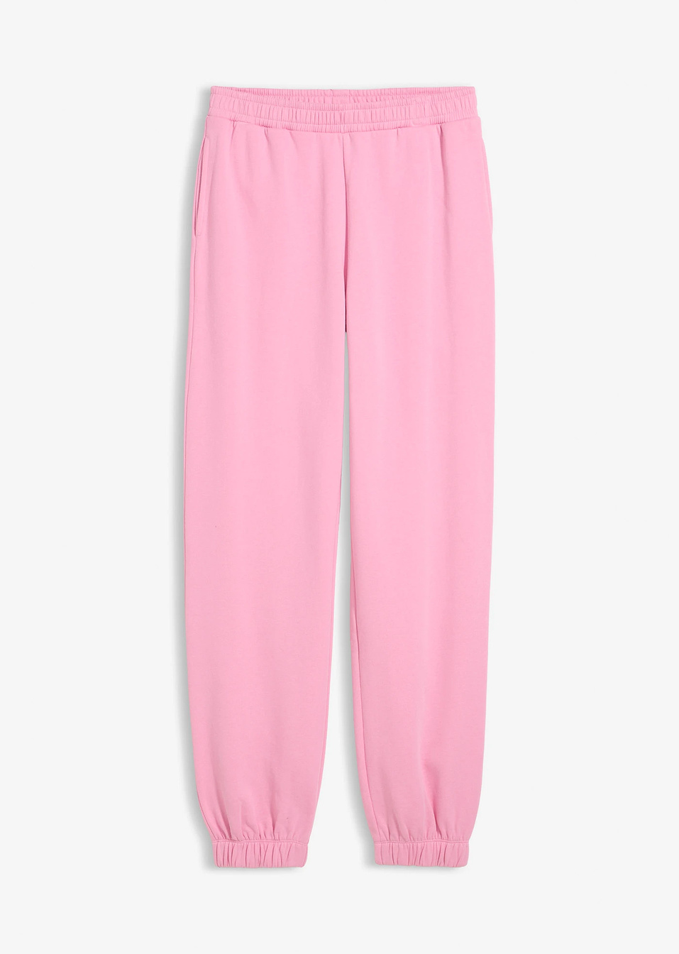 Παντελόνι φούτερ από καθαρό βαμβάκι-Ροζ-bonprix