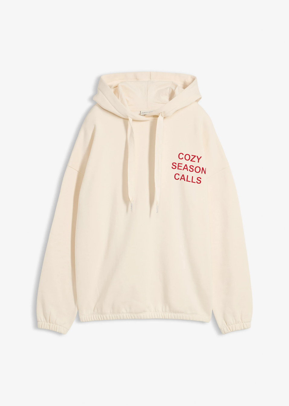 Φούτερ oversized από καθαρό βαμβάκι-Μπεζ/Κόκκινο της ντομάτας-bonprix