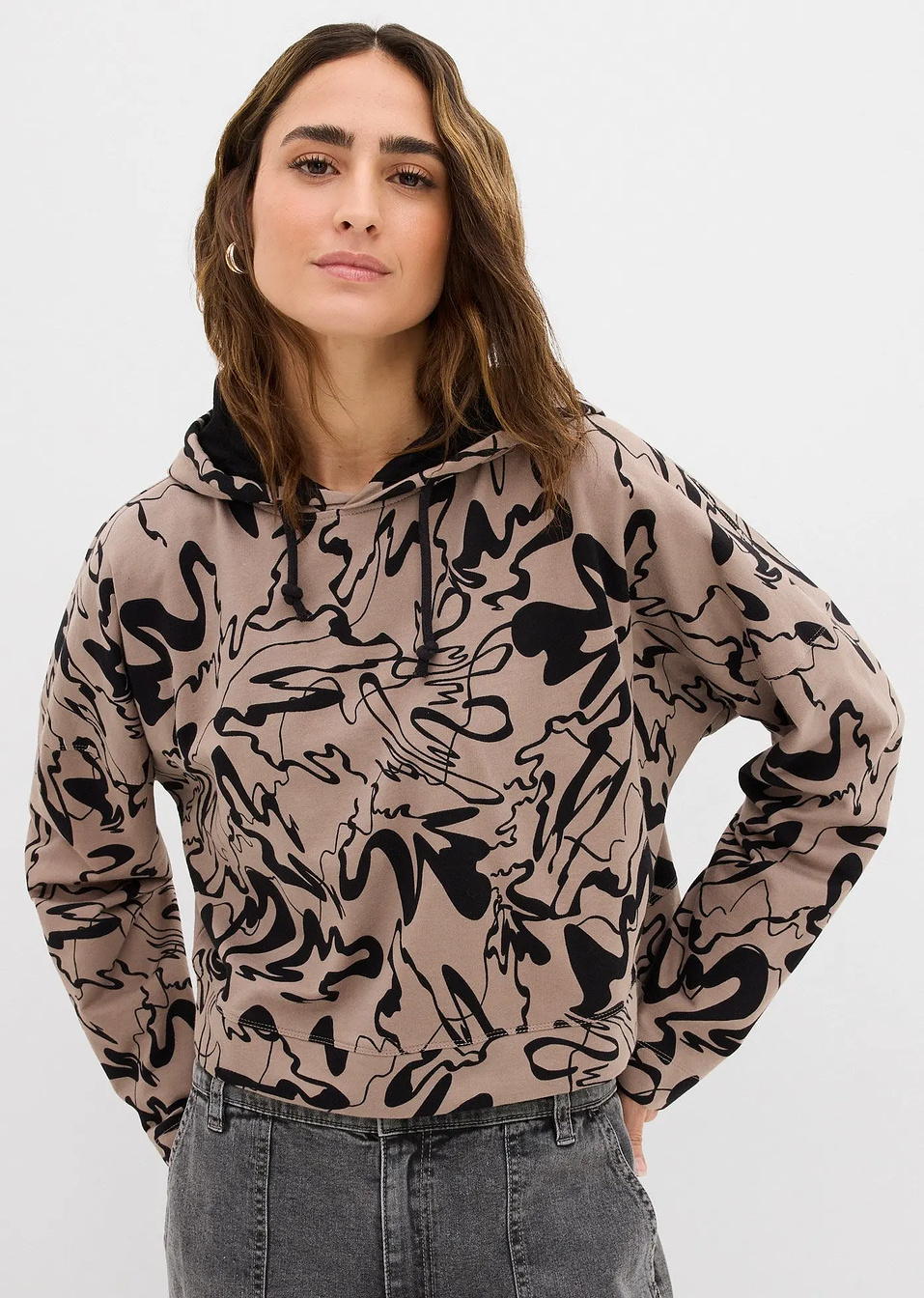 Φούτερ με κουκούλα από καθαρό βαμβάκι-bonprix