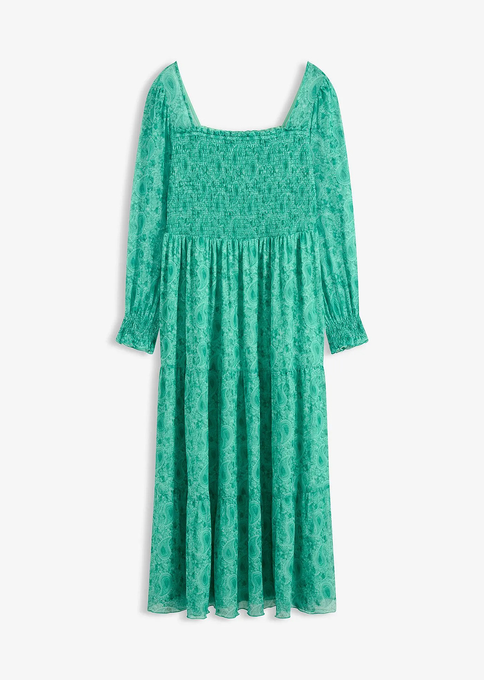 Μακρύ φόρεμα ζέρσεϊ-Πράσινο του μπουκαλιού-bonprix