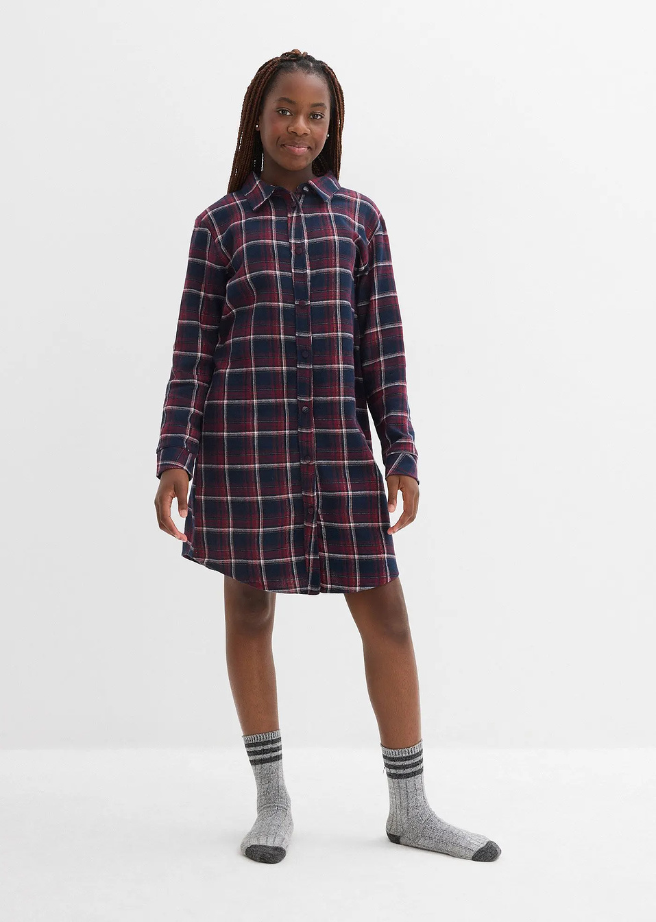 Νυχτικό από μαλακή φανέλα με κουμπιά-bonprix