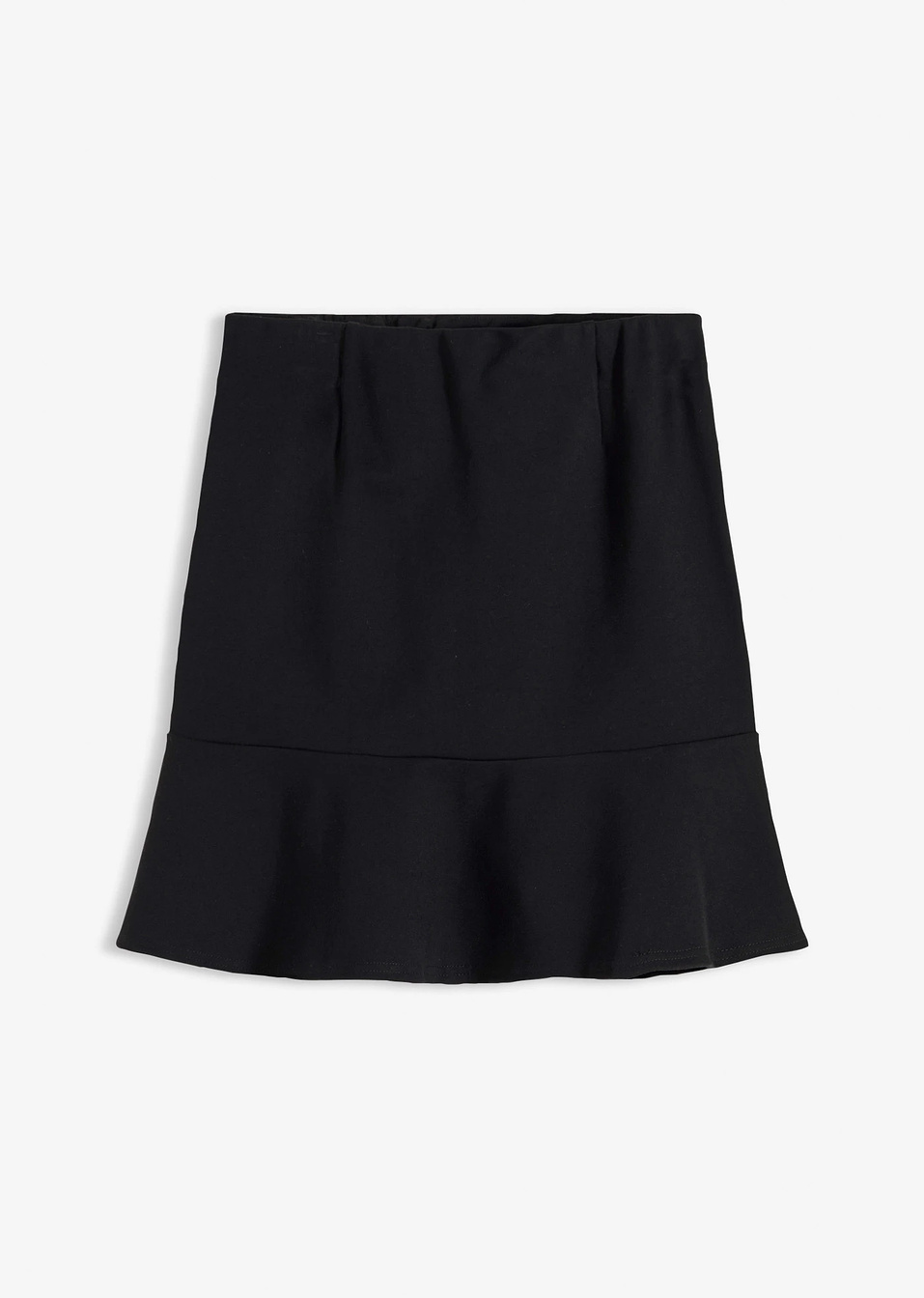 Μίνι φούστα από άνετο punto di Roma-Μαύρο-bonprix