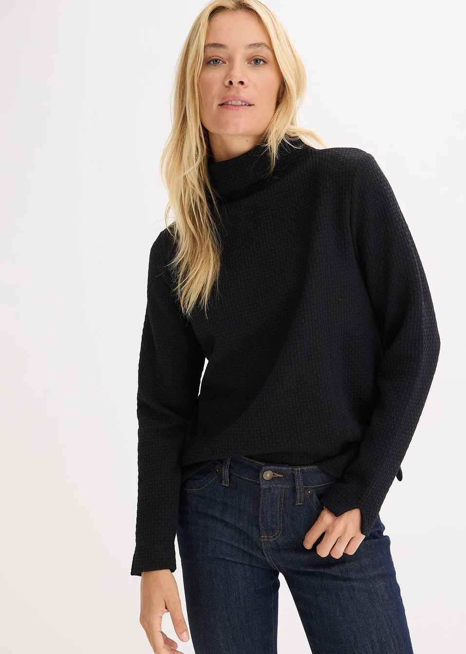 Φούτερ με ίσιο γιακά-bonprix